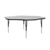 Correll Flower Adjustable Height Activity Kids School Table, 60" W X 60" L X 19" to 29" H, Gray Granite AM60-FLR-15